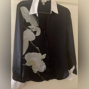 Blue floral dress shirt